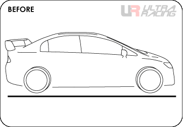 Воздействие на подвеску и кузов автомобиля Mazda 2 DE 1.5 (2007) до установки среднего нижнего подрамника.